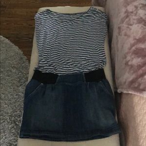 jean and cotton shirt dress (one piece)